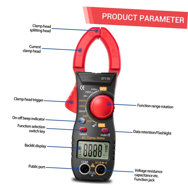 St170 Digital Clamp Meter High Precision AC Current Voltage Tester Non Battery Powered Industrial Tool - Image 4