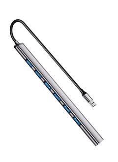 Excefore موزع ألومنيوم USB 3.0 7 منافذ موسع، موزع USB 3.0، موزع بيانات نحيف للغاية محمول لجهاز ماك بوك، لابتوب، حاسوب شخصي، ماك برو، ماك ميني، آي ماك، سيرفس برو والمزيد  - Image 1
