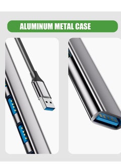 Excefore موزع ألومنيوم USB 3.0 7 منافذ موسع، موزع USB 3.0، موزع بيانات نحيف للغاية محمول لجهاز ماك بوك، لابتوب، حاسوب شخصي، ماك برو، ماك ميني، آي ماك، سيرفس برو والمزيد  - Image 3