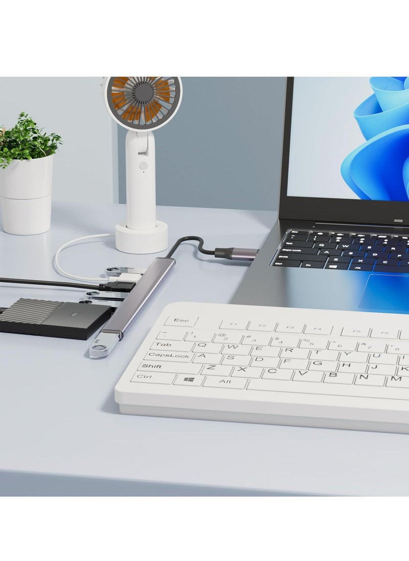 Excefore - موزع ألومنيوم USB 3.0 7 منافذ موسع، موزع USB 3.0، موزع بيانات نحيف للغاية محمول لجهاز ماك بوك، لابتوب، حاسوب شخصي، ماك برو، ماك ميني، آي ماك، سيرفس برو والمزيد - Image 1