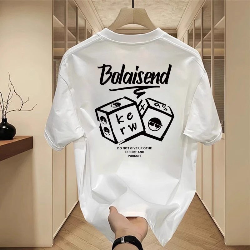 Tide Brand Men'S 2024 Bottoming Cotton T-Shirt Men'S Hong Kong Wind Crew Neck Plus Size Short Sleeve Shirt A Generation Of Hair - Image 1