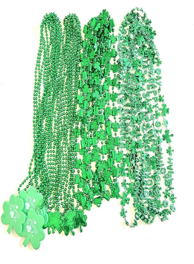 GZYSSL 100 Pcs With 10 Styles St. Patrick's Day Beads Necklaces Green Irish Festival Shamrock Parade Party Bead Necklace St. Patrick's Day Party Decoration Gifts - Image 2