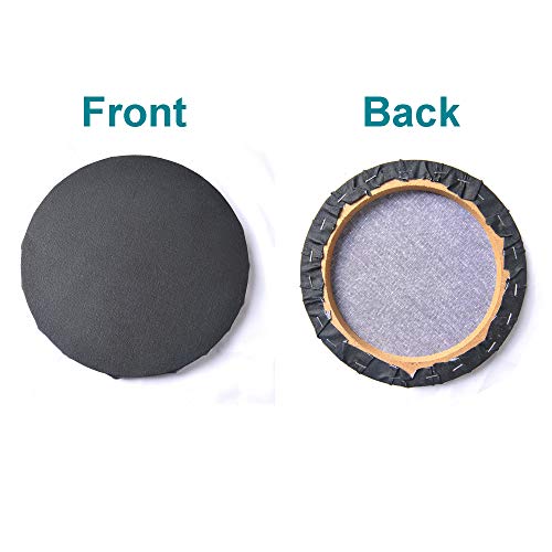 IVON 4pcs Black Round Canvas for Painting, 12'' & 8'' Stretched Circle Canvas Board for Oil Paint Acrylic Pouring - Image 2