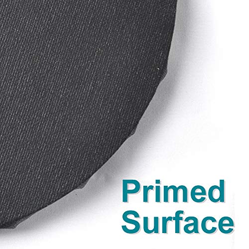 IVON 4pcs Black Round Canvas for Painting, 12'' & 8'' Stretched Circle Canvas Board for Oil Paint Acrylic Pouring - Image 3