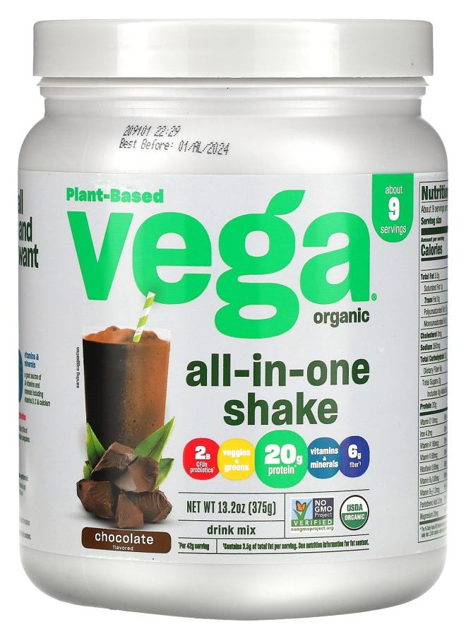Vega Organic All-in-One Shake Chocolate 13.2 oz (375 g) 