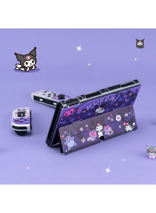 Kuromi OLED Case Hard Back Shell Handle Soft TPU Matte Drop Protective Case - Image 3