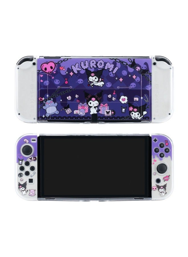 Kuromi OLED Case Hard Back Shell Handle Soft TPU Matte Drop Protective Case - Image 1