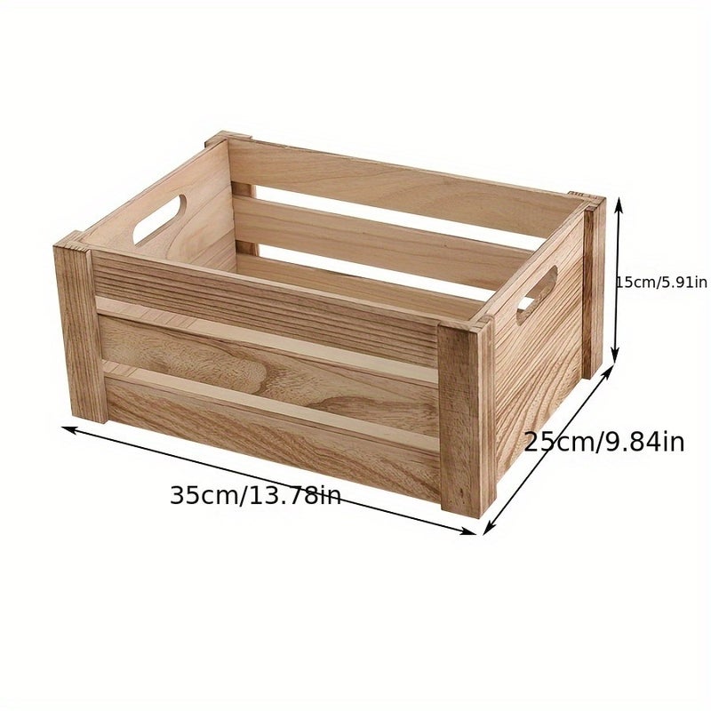 1or 3pcs Rustic Farmhouse Wooden Storage Crates Set - Handcrafted, Stackable Organizer Boxes in Vintage & wood Colors for Home Decor and Organization, Fall Decorations for Home - Image 1