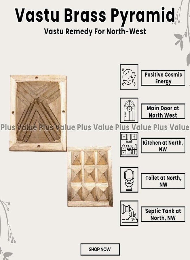 Plus Value هرم فاستو من النحاس الخالص ذو طبقتين من بلس فاليو، مقاس 2.5 بوصة، مناسب للشمال الغربي (فايافيا) | مدخل المنزل، الباب الرئيسي، الحمام، المطبخ، غرفة النوم | ديكور علاجي وفقًا لمبادئ فنغ شوي فاستو للمنزل والمكتب - Image 2