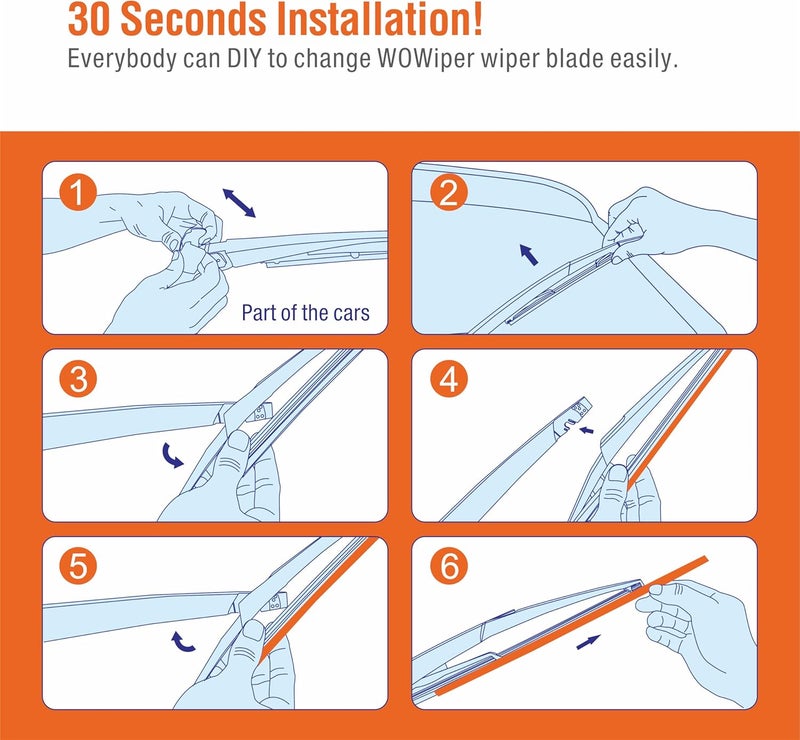 WOWIPER 12 inch (12-J) Rear Wiper Blade Replacement for Rogue 2021-2008 Juke 17-11 Kicks 20-13 Pathfinder 20-13 Qashqai 21-17 /Benz M GLE 19-06 GL GLS 21-07 GLK 15-10 Back Windshield +More - Image 5