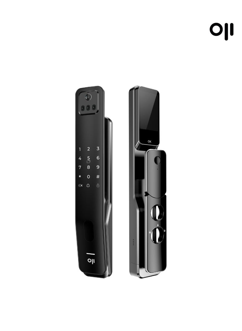 أوجي سمارت Oji FaceLock Vision Smart Lock with Facial Recognition, Palm-Vein Recognition, Fingerprint, RFID, PIN Code, or Mechanical Key, HD Video Door Viewer, Oji Smart App Control, Access Management - Image 1