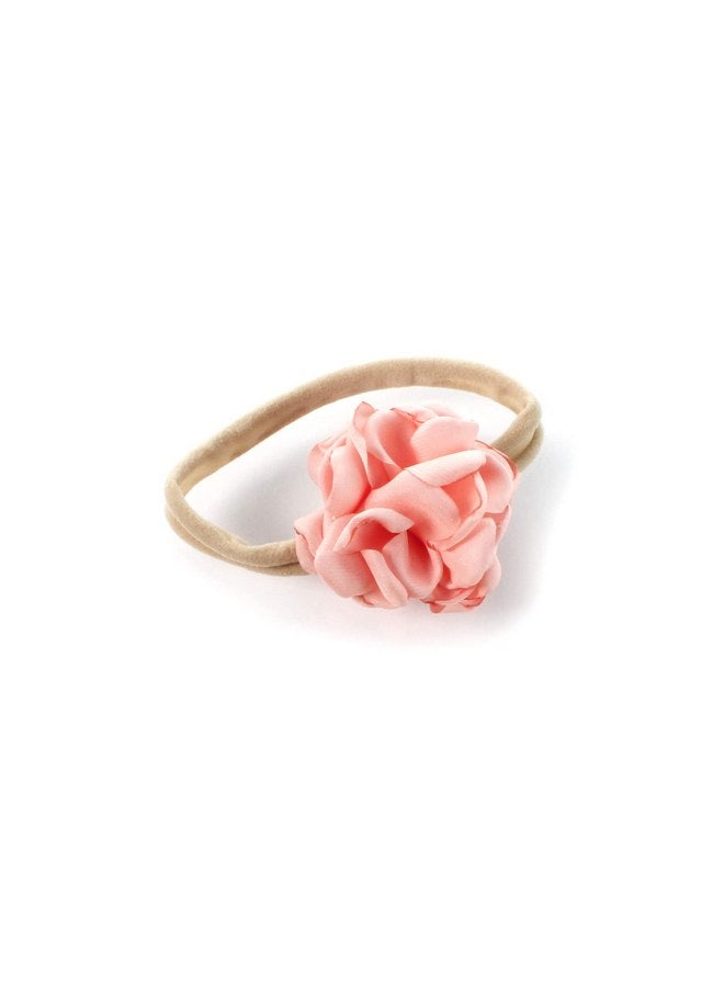 ماي ليلو مجموعة من عصابات الرأس المطاطية المصنوعة من النايلون من My Lello Baby Girl Ruffle Singed Rose مكونة من قطعتين - صغيرة - وردي خدود - شامبانيا - Image 1