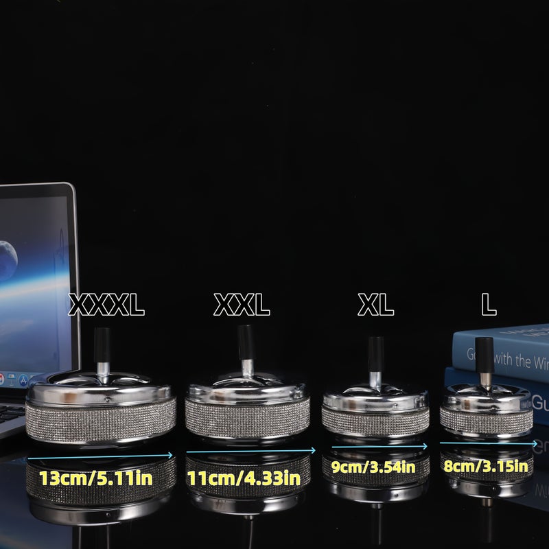 Electroplated Rhino Ashtray With Rotating Lid 4 Sizes XXL Smoke Free - Image 3