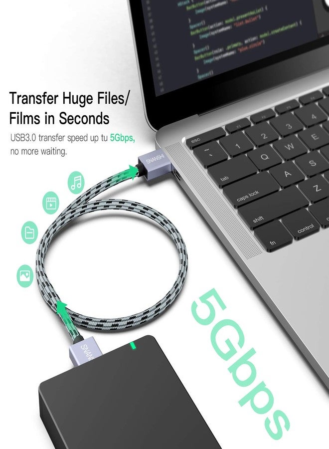 SNANSHI USB to USB Cable 1.5ft: USB3.0 A to A Male, Nylon Braided, Gold-Plated Connectors, USB Male to Male Cable for Hard Drives, Laptop Coolers, TVs, DVD Players, and Charging Devices - Image 2