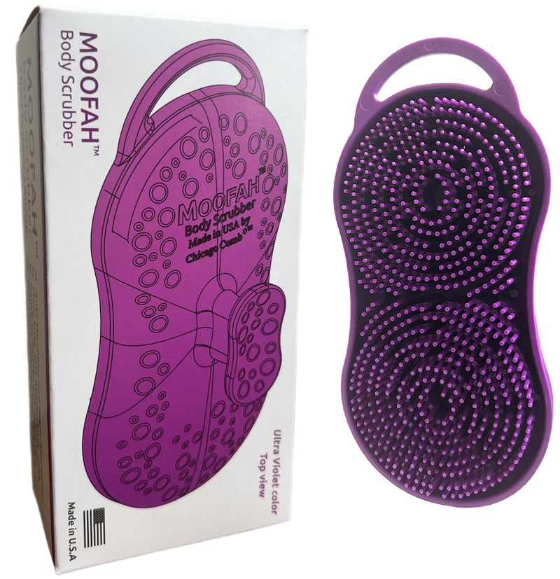 Chicago Comb MOOFAH™ Body Scrubber- Made in USA, Loofah Alternative, Exfoliating, Refreshing, Quick-Drying, Travel-Friendly, Easy-to-Clean (Ultra Violet) - Image 5