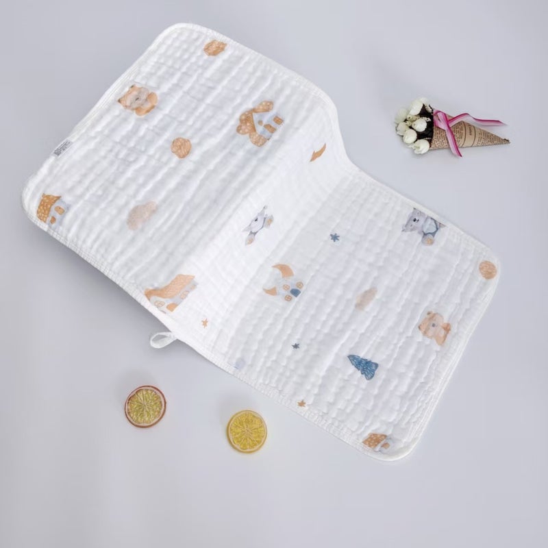 6-Layer Gauze Baby Bath Towel, Pure Cotton, Super Soft, Breathable, Lint-Free, Animal  Print