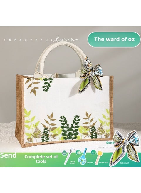 Butterfly Ancient Bart Material Bag Diy Mother's Day Canvas Bag Children's Handmade Creative Linen Bag Group Building Activity Gift-Color:Vertical Style [wizard Of Oz] Comes With A Full Set Of Tools + Detailed Tutorials
