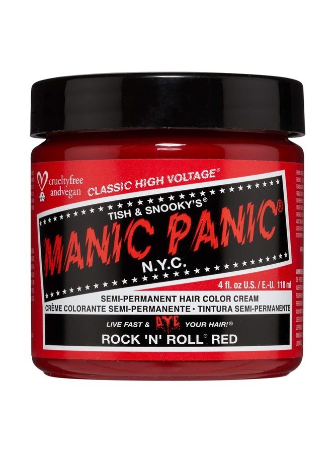 Manic Panic Rock N Roll Red Hair Dye - Classic High Voltage - Semi Permanent Warm, Vibrant Red Hair Color - Vegan, PPD And Ammonia-free (4oz) - Image 1