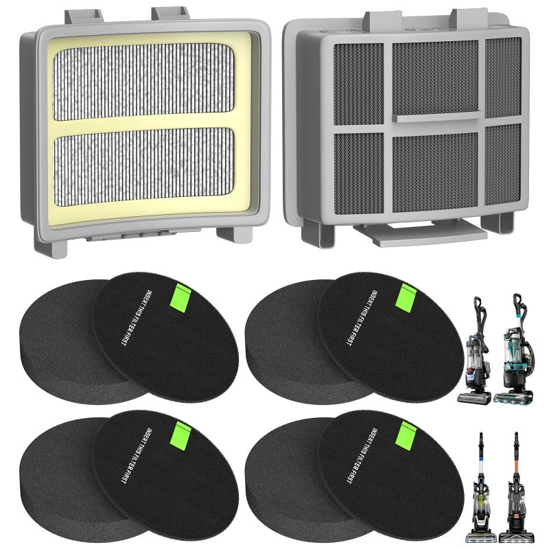 LANROON 39883 Filters for Bissell Pet Hair Eraser 39883 3418 3774F 3409 3774 3774G 3775 3415 3404 3402 SurfaceSense Lift-Off Vacuums (2Filter+4Foam) - Image 1