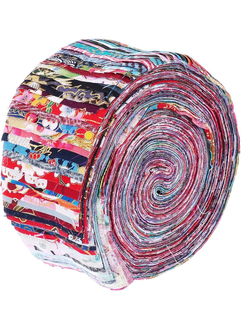 GGOOT 36Pcs Fabric Quilting Strips Japanese Style Jelly Roll Fabric Cotton Craft Fabric Bundle Patchwork Craft Fabric for DIY Craft Sewing Patchwork 6. 25x100cm Colorful - Image 2