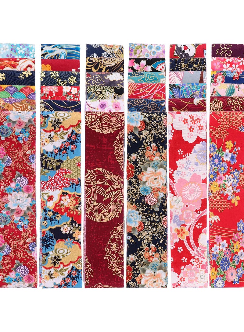 GGOOT 36Pcs Fabric Quilting Strips Japanese Style Jelly Roll Fabric Cotton Craft Fabric Bundle Patchwork Craft Fabric for DIY Craft Sewing Patchwork 6. 25x100cm Colorful - Image 1