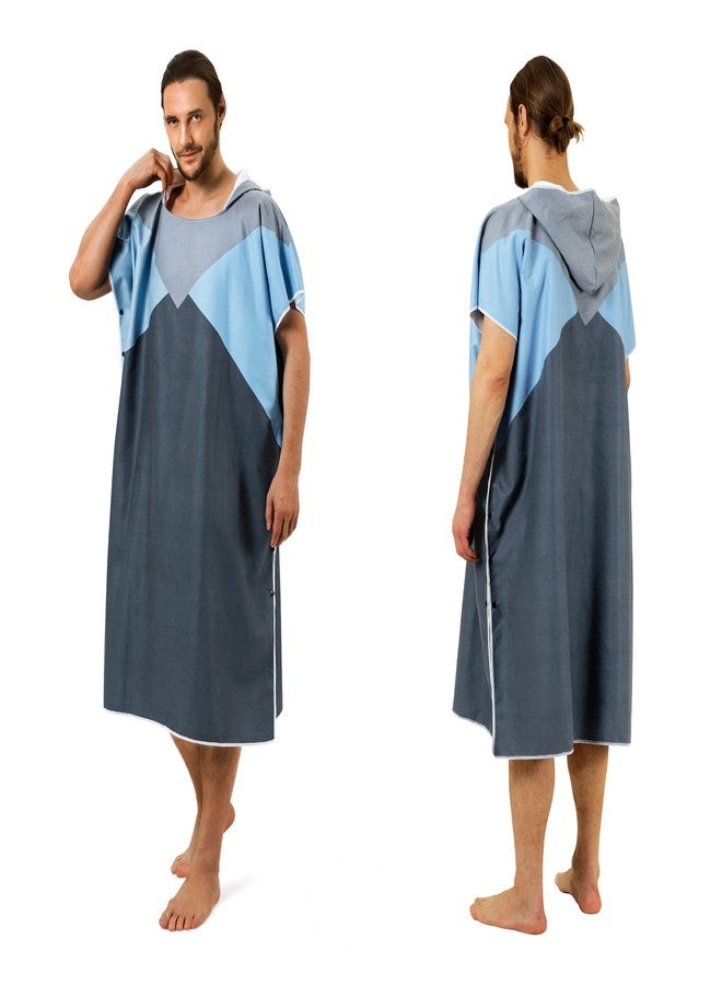 Zingtto Surf Poncho Changing Robe with Hood. Beach Poncho for Men and Women. Oversized Hooded Beach Towel Adult Bath Swim Robe Microfiber Wetsuit Quick-Dry Surf Accessories - Image 1