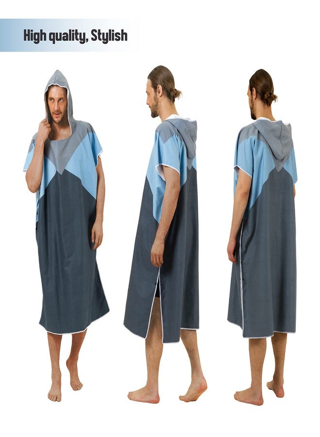 Zingtto Surf Poncho Changing Robe with Hood. Beach Poncho for Men and Women. Oversized Hooded Beach Towel Adult Bath Swim Robe Microfiber Wetsuit Quick-Dry Surf Accessories - Image 5