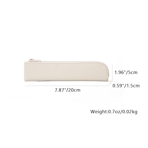 YONBEN Oxford Pencil Case Small Pencil Pouch Slim Pen Case Holder Zipper Bag for School Office CreamOxford Fabric - Image 3