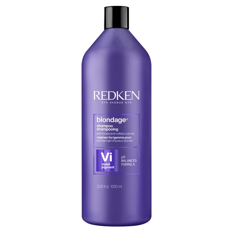 Redken Blondage Color Depositing Purple Shampoo For Blonde, Bleached or Highlighted Hair - Neutralizes Brassy Tones With Salicylic Acid, 33.8 Fl Oz - Image 1
