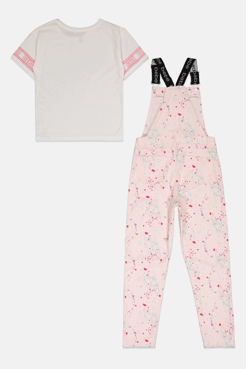 bebe Kids Girl 2 Piece Tie Dye Romper And T-shirt Set, Multicolor - Image 3