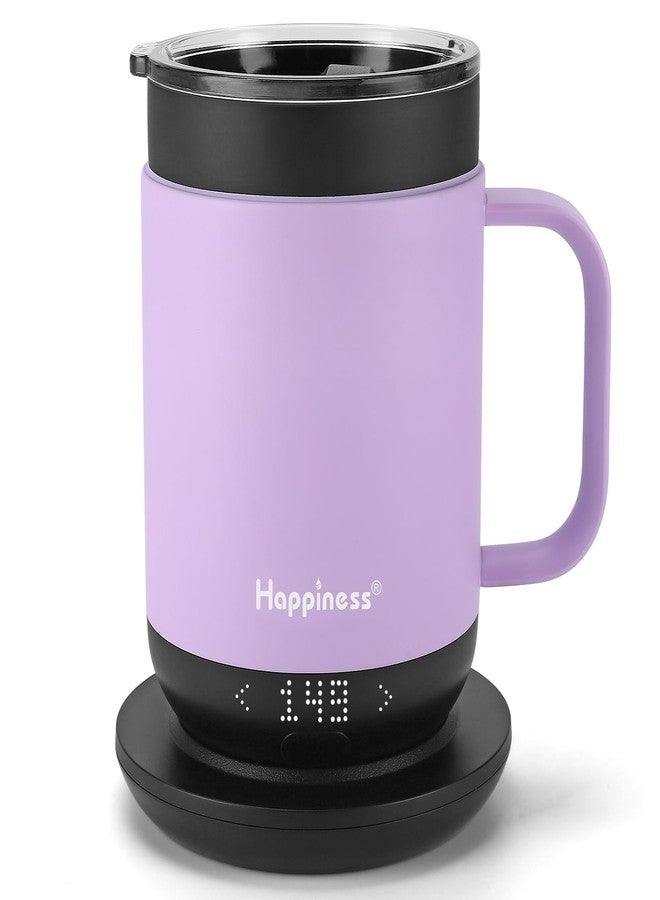 Happiness Smart Heated Coffee Mug,16oz Rechargeable Electric Self Heating Temperature Control Coffee Cup,Gifts for Mom Dad Grandma Wife - Image 1