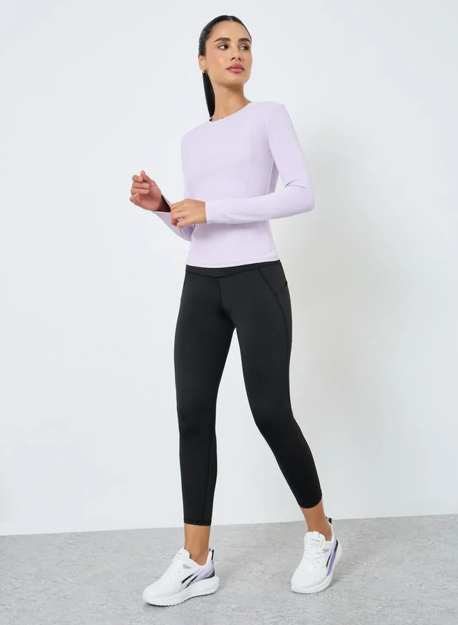 ستايلي اكتيف ليقنز بجيوب وحزام خصر عريض