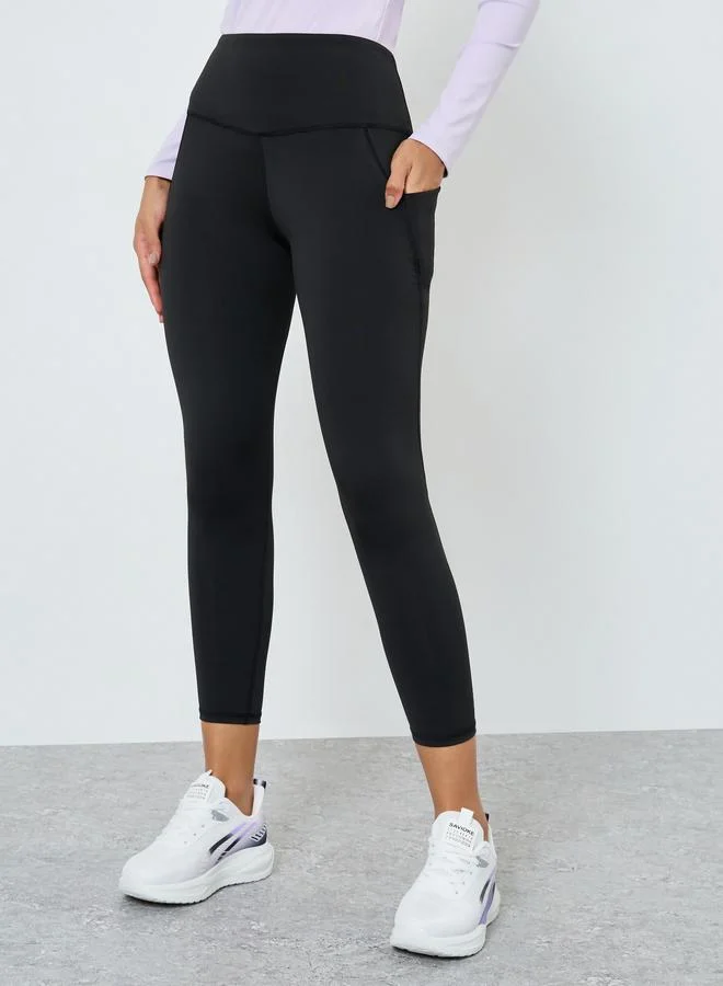 ستايلي اكتيف ليقنز بجيوب وحزام خصر عريض