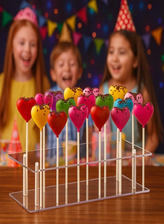 CYRYLC Cake Pop Stand - 21 Holes Lollipop Display Stand,Acrylic Cake Pops Holder Disply for Weddings, Baby Showers, Birthday, Party,Halloween Candy Decorative - Image 3