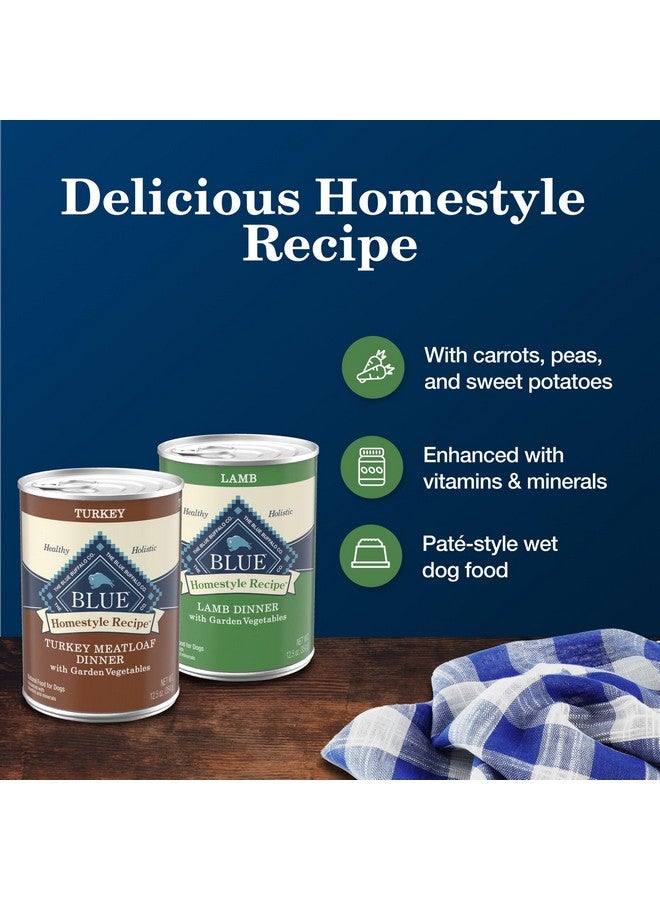 بلو بافلو طعام الكلاب الرطب من بلو بافالو هوم ستايل ريسيب، مصنوع من مكونات طبيعية، عبوة متنوعة من الديك الرومي ولحم الضأن، علب سعة 12.5 أونصة (6 عبوات، 3 من كل عبوة) - Image 4