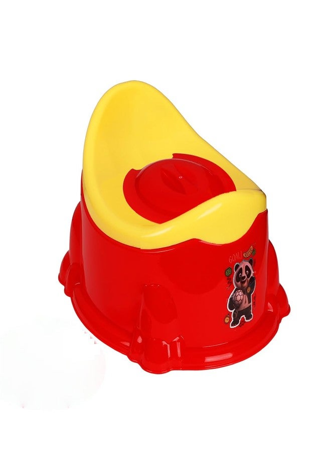 Zerya Apple Potty Toilet Trainer Seat with Removable Bowl And Closing Lid and High Back Support for 6-18 Month Toddler Boys Girls (Red & Yellow) - Image 1