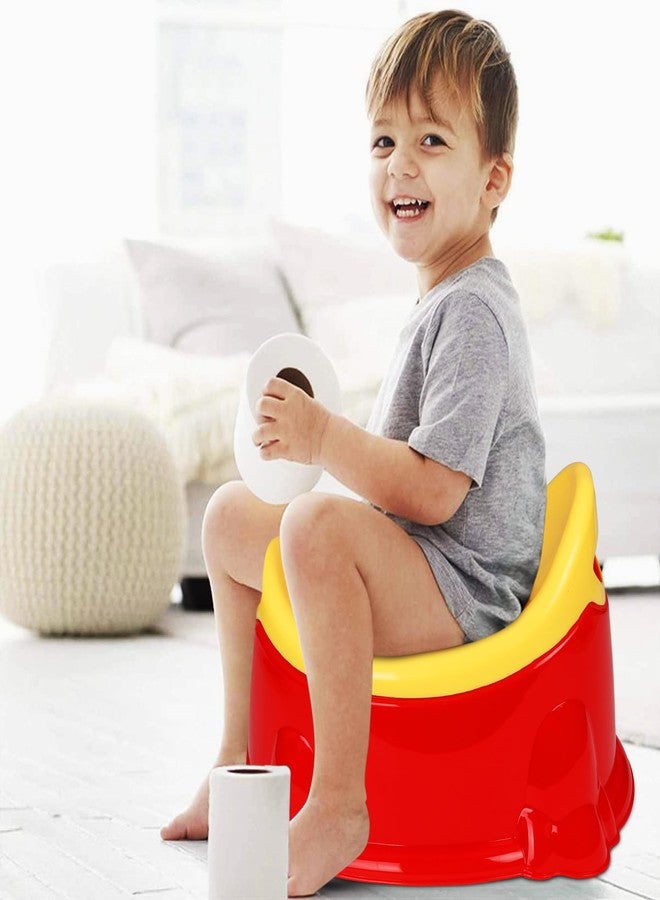 Zerya Apple Potty Toilet Trainer Seat with Removable Bowl And Closing Lid and High Back Support for 6-18 Month Toddler Boys Girls (Red & Yellow) - Image 3