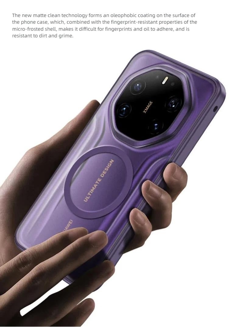 general Magnetic Case for Huawei Mate 80 RS Ultimate 5G [Support Wireless Charging] Translucent Frosted Matte Case Anti-Fingerprint Airbag Protection PC+TPU Shockproof Cover - Image 2