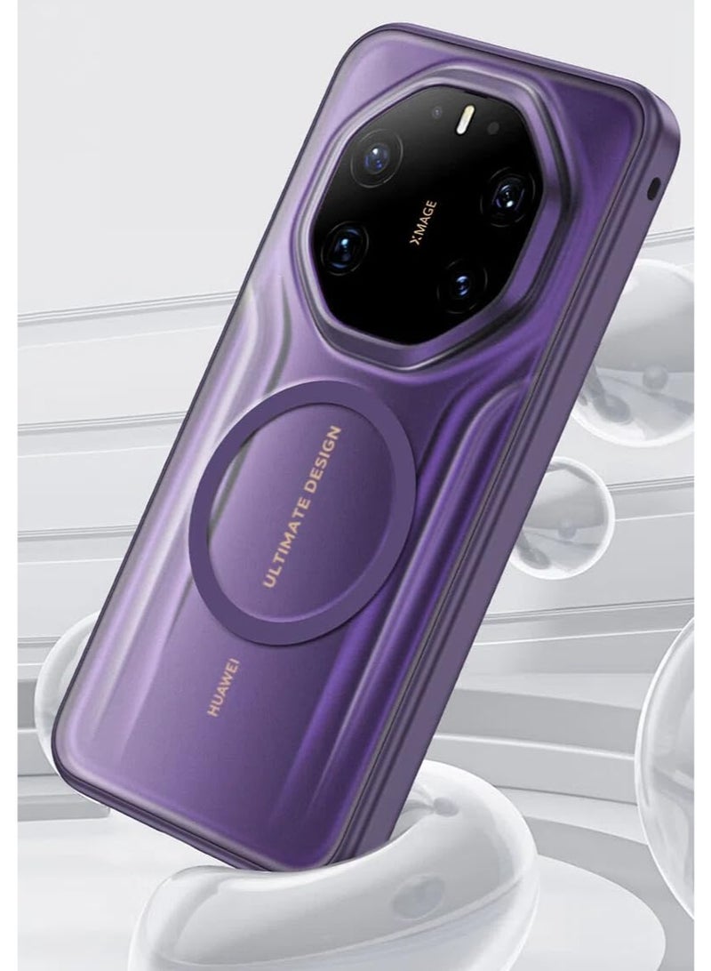 general Magnetic Case for Huawei Mate 80 RS Ultimate 5G [Support Wireless Charging] Translucent Frosted Matte Case Anti-Fingerprint Airbag Protection PC+TPU Shockproof Cover - Image 3