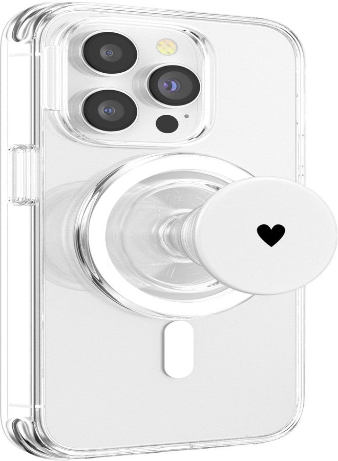PopSockets Phone Grip – Heart PopSocket - B&W Heart PopSockets PopGrip for MagSafe - Image 4