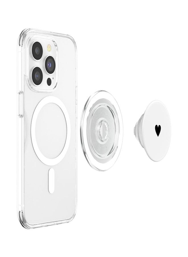 PopSockets Phone Grip – Heart PopSocket - B&W Heart PopSockets PopGrip for MagSafe - Image 3