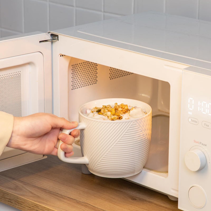 Adewnest Extra Large Ceramic Coffee Mug: 32 oz Oversized Soup Bowl with Handle for Cereal Tea Ice Cream - White Microwave Safe Giant Cup - Image 5