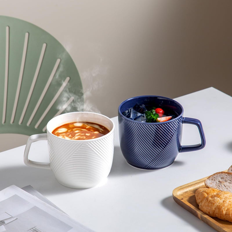 Adewnest Extra Large Ceramic Coffee Mug: 32 oz Oversized Soup Bowl with Handle for Cereal Tea Ice Cream - White Microwave Safe Giant Cup - Image 4