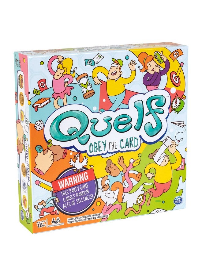 Spin Master Games Spin Master Quelf Board Game: Party Game for Teens and Adults -Obey The Cards to Win Family Game Night - 300 Outrageous Action Cards Combines Quiz Questions, Stunts, Acting, and Hilarious Rules - Image 5