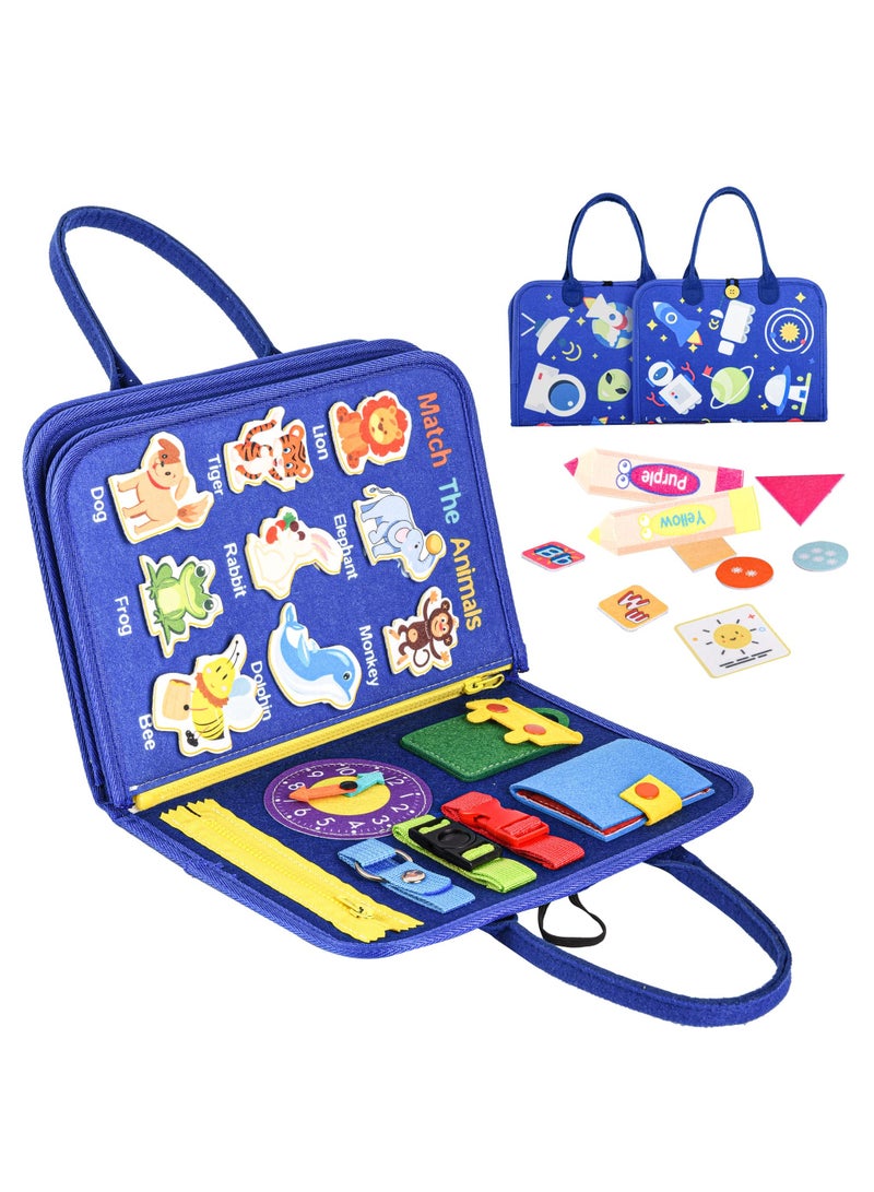 سيوسي ألعاب لوحية مشغولة للأطفال الصغار، ألعاب مونتيسوري التعليمية، كتاب/لوحة ألعاب حسية للأطفال الصغار، ألعاب سفر للأطفال الصغار، لوحة أنشطة حسية، كتاب مشغول لأنشطة الأطفال الصغار كهدية للأولاد والبنات - Image 1