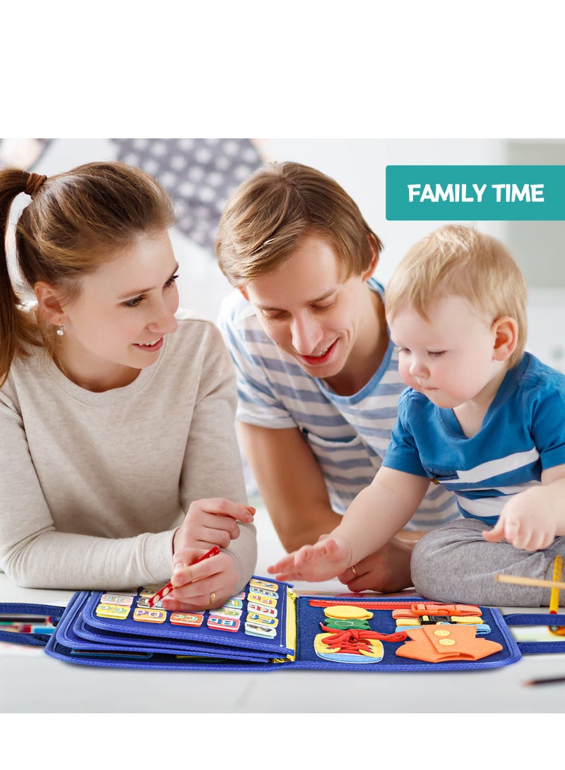سيوسي ألعاب لوحية مشغولة للأطفال الصغار، ألعاب مونتيسوري التعليمية، كتاب/لوحة ألعاب حسية للأطفال الصغار، ألعاب سفر للأطفال الصغار، لوحة أنشطة حسية، كتاب مشغول لأنشطة الأطفال الصغار كهدية للأولاد والبنات - Image 2