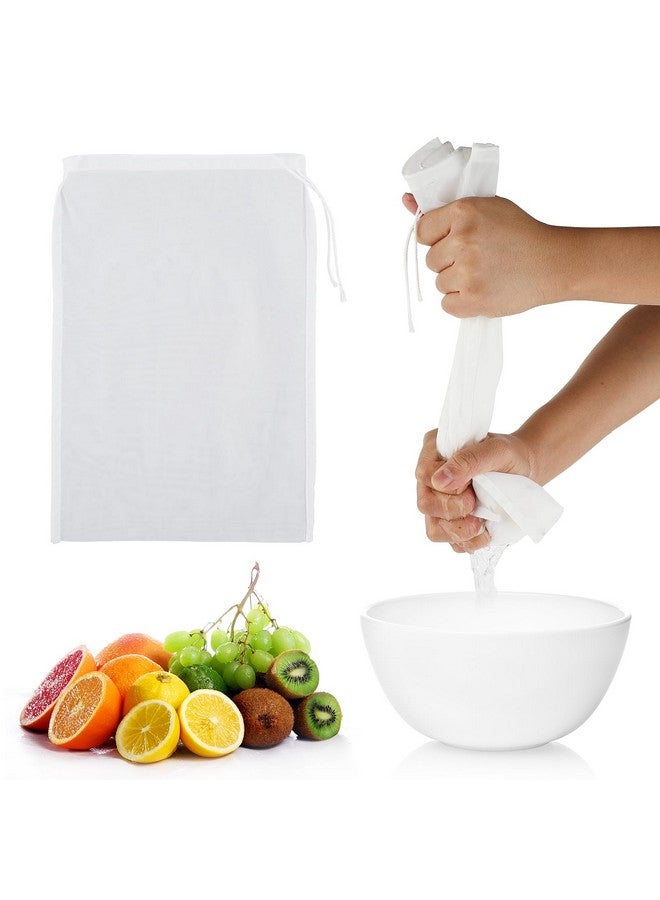 WLLHYF 4 Pack Nylon Nut Milk Bag 8 × 12 Inches Fine Mesh Cheese Cloth Multiple Usage Reusable Food Strainer Professional Cold Brew Filter for Straining Juice Coffee Yogurt Tea (Nylon, 12×8 In) - Image 1