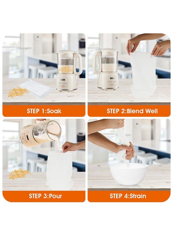 WLLHYF 4 Pack Nylon Nut Milk Bag 8 × 12 Inches Fine Mesh Cheese Cloth Multiple Usage Reusable Food Strainer Professional Cold Brew Filter for Straining Juice Coffee Yogurt Tea (Nylon, 12×8 In) - Image 3