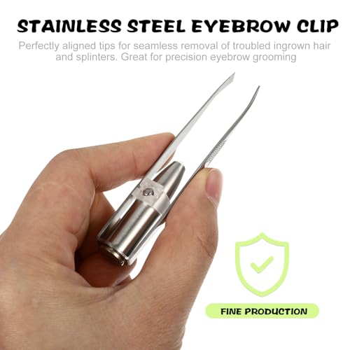 SOLUSTRE Eyelash Extension Tweezers 2pcs Tweezers with Light LED Tweezers Pliers Tool Stainless Steel Eyebrow Facial Hair Removal Cosmetic Makeup Tools 9. 8x2cm Mens Grooming Trimmer - Image 5