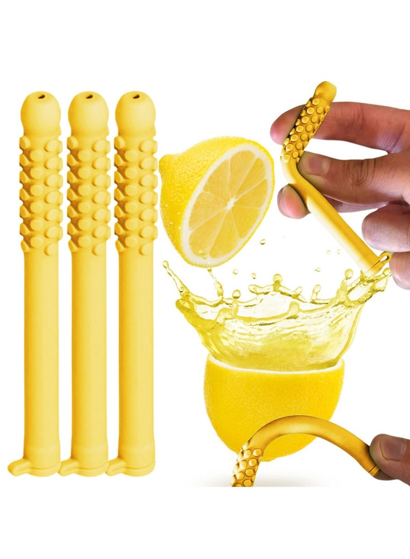 Generic 3-PCS Essential Oil Breather，Breathable Silicone Chew Stick，Decompression Creative Respirator, Relieve Tension and Stress and Improve Concentration（Lemon flavor）  - Image 1